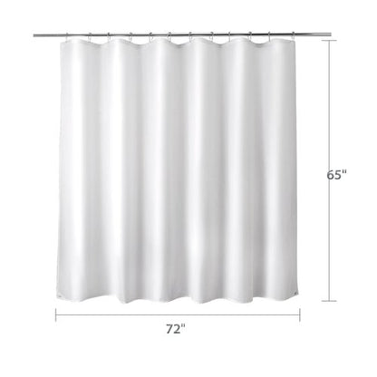 Titanker Fabric Shower Curtain Liner Washable, 72 x 65 Inches, White Shower Liner Fabric with 2 Magnets, Bathroom Polyester Shower Liner Waterproof Soft Lightweight, White