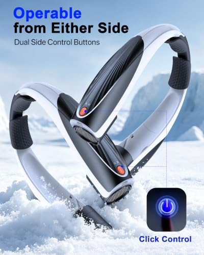 Black White Portable Neck Fan, Rechargeable Personal Cooling Fan with 20H Runtime