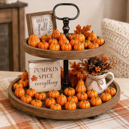 Mini Resin Pumpkins Set for Fall Decor, Thanksgiving & Autumn Arrangements