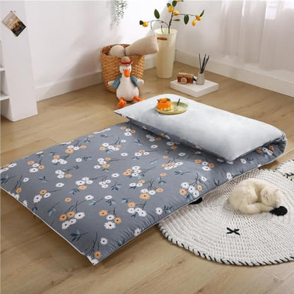 Japanese Futon Mattress Cover with Zipper - Cotton Fleece, 70.9x86.6in / 180x220cm