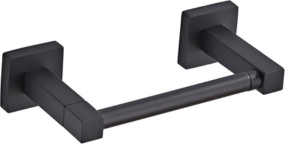 Skiennix Matte Black Toilet Paper Holder - Wall Mount SUS 304 Stainless Steel, Pivoting Double Post Design