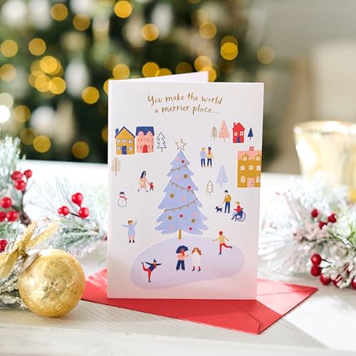 Christmas Card - Outdoor Scene - One Smile at a Time Holiday Greeting Card