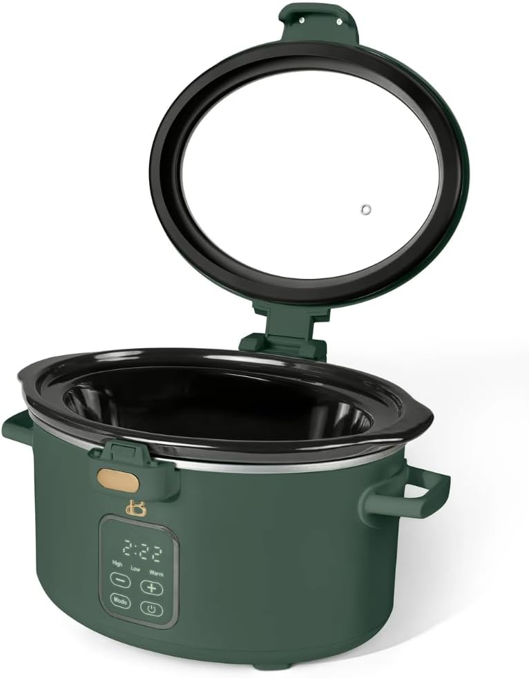 Skiennix 4 Quart Programmable Slow Cooker - Digital Touch Controls & Removable Nonstick Pot | Thyme Green