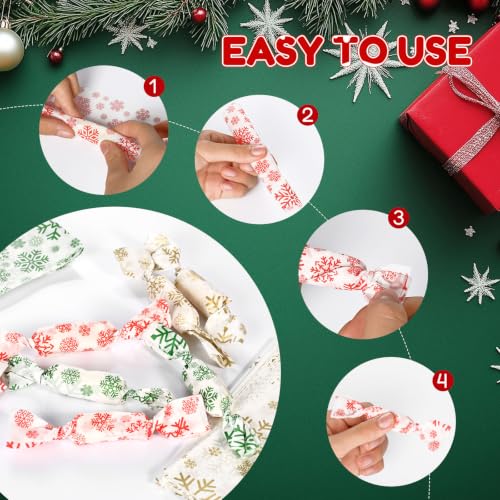 300Pcs Christmas Candy Wrappers - Festive Wax Paper for Homemade Treats - 4.92 x 3.54 inches - Red, Green, Gold - Variation of 300