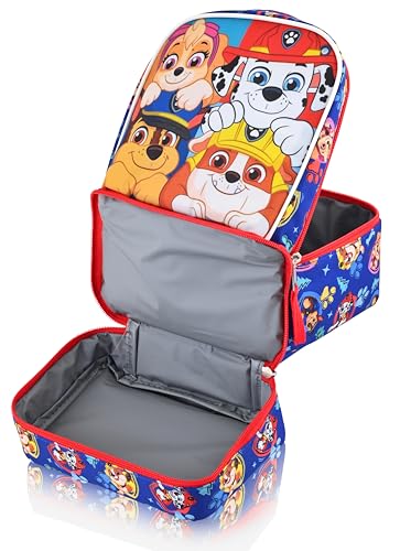 Fast Forward Paw Patrol Lunch Box for Kids | Insulated Lunch Bag Lunch Box for Boys, Girls, Toddlers | Paw Patrol Chase, Marshall and Rubble Blue Reusable Lunchbox