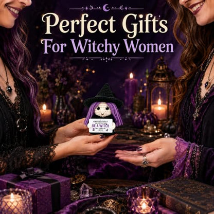 Witchy Gift for Women - Handmade Crochet Witch Decor for Halloween & Home