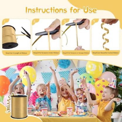 Gold Curling Ribbon 500 Yards Gift Wrap & Party Decoration