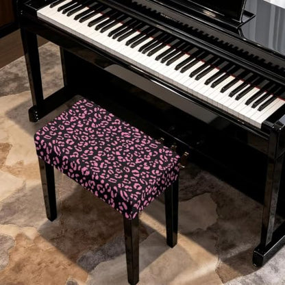 Pink Leopard Print Washable Dining Chair Cover for Kitchen & Vanity Benches XS