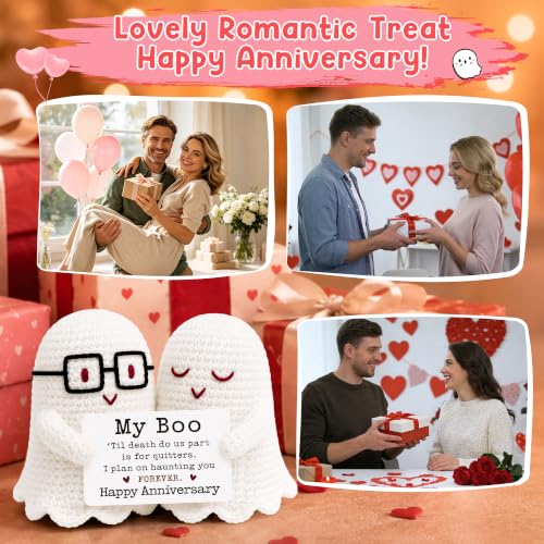 Funny Crochet Ghost Gift for Anniversary Couple - Handmade Humor Gift for Men Women