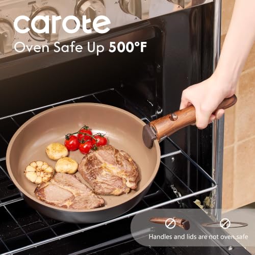 Ceramic Cookware Set with Detachable Handles - 25 Pieces, Brown