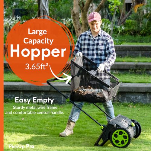 GreenSweep Pickup Pro V26 Black Lawn Sweeper with AntiLock Drive, Large Capacity