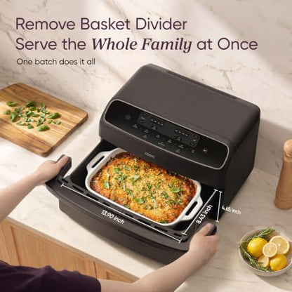 Cosori TwinFry 9 Qt Double Air Fryer with Removable Divider - Black
