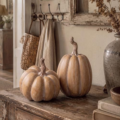 Fall Terracotta Faux Pumpkin Decor Set for Home Table Arrangements