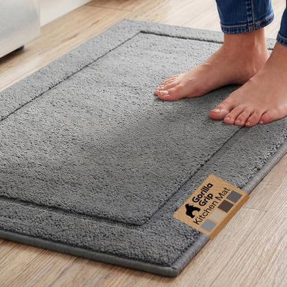 Gorilla Grip Kitchen Rug 30x20 Gray - Non-Slip Floor Mat for High Traffic