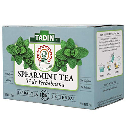 Tadin Spearmint Tea, Helps Relieve Stomach Pain and Indigestion, 24 Count (Pack of 3)