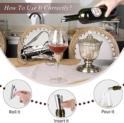 Skyley 50 Pieces Silver Wine Pourer Liquor Stopping Pouring Discs Aluminum Foil Wine Whisky Pourer Thin Reusable Spout Disks for Beverage Beer Liquid Dispenser Bar Party Gift