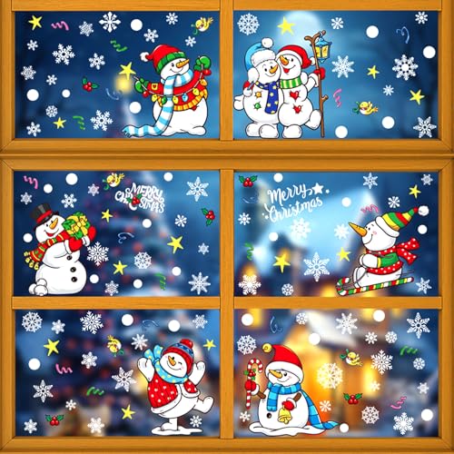 Christmas Window Clings Snowflake Decorations for Glass Windows - 147 Pieces