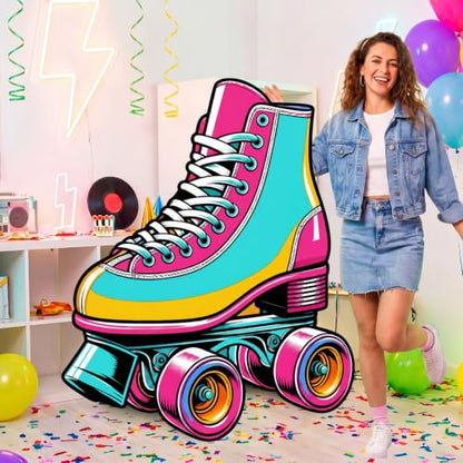 Retro Cardboard Roller Skate Standee for 80s 90s Party Decor - Skates Variation