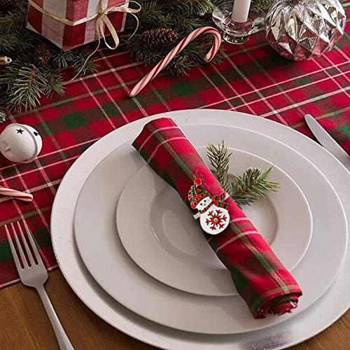 Christmas Snowman Napkin Rings Set of 6 - Silver Holiday Table Decor
