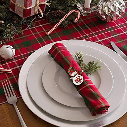 Christmas Snowman Napkin Rings Set of 6 - Silver Holiday Table Decor