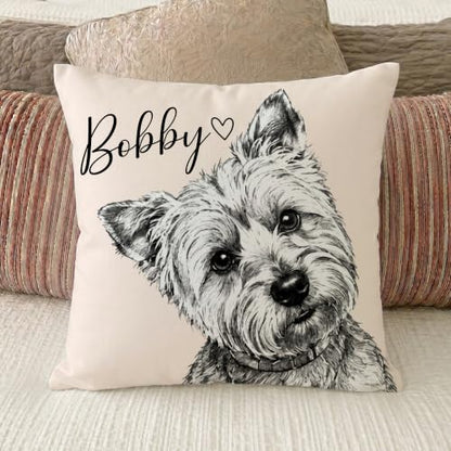 Custom Pet Pillow with Picture and Name - Style 6, Dog Face Personalized Pillow