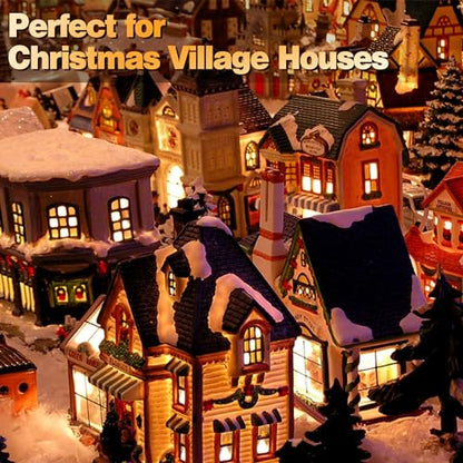3-Pack LED Light Cord with 6 Bulbs for Christmas Village & Halloween Decor