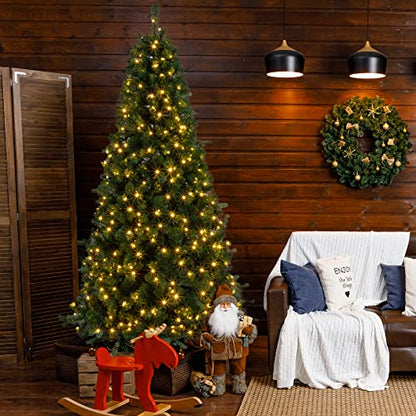 Green 7ft Prelit Half Christmas Tree with 230 Warm Lights and 881 Tips