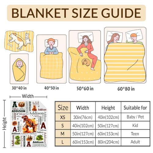Personalized Dinosaur Blanket for Boys - Maroon, 4 Sizes Custom Gift