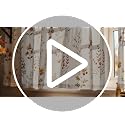 Fall Leaves Kitchen Curtain Set - 28 Inch Linen Blend Window Panels