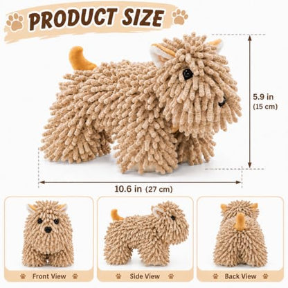 Brown Dog Hand Towel - Puppy Shaped Absorbent Chenille for Bathroom & Kitchen