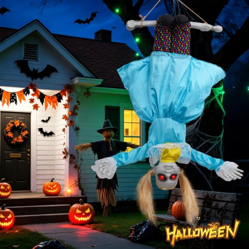 Halloween Hanging Doll with Flailing Arms, Glowing Eyes & Sounds - Outdoor & Indoor Decor