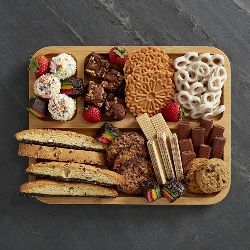 Farberware Build-A-Board Bamboo Cutting Board with Built-in Compartments and Clear Locking Lid with Blue Handles, Perfect for Charcuterie, Snacks, and More - Make it. Take it. Enjoy it, 11x14 Inches