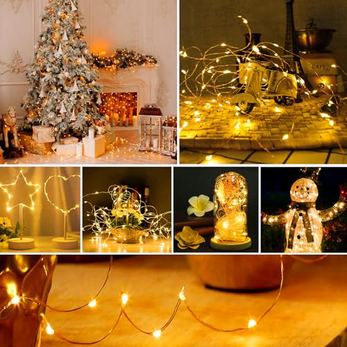 Warm Fairy String Lights Battery Operated 24 Pack 7ft with 3 Modes for Indoor Outdoor Decor