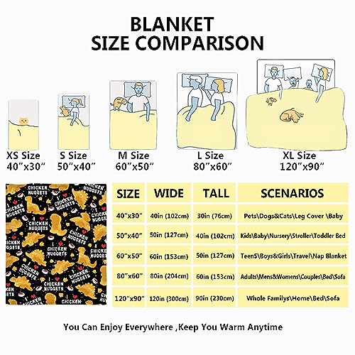 Chicken Nugget Blanket for Teens - Ultra Soft Dino Food Throw Blanket 60x50