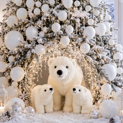 Giant Polar Bear Christmas Decoration LED Plush Bear - Winter Holiday Decor