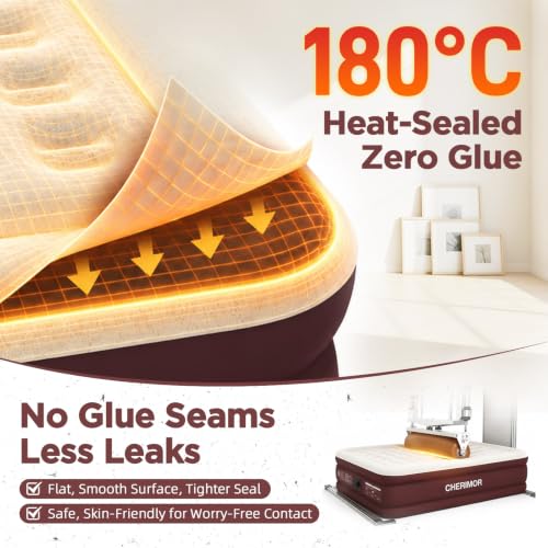 Queen Air Mattress with Built-In Pump, Leakproof, 180°C Heat Seal - Queen (U.S. Standard)