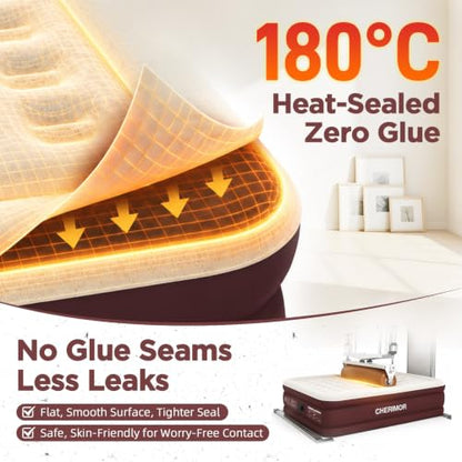 Queen Air Mattress with Built-In Pump, Leakproof, 180°C Heat Seal - Queen (U.S. Standard)