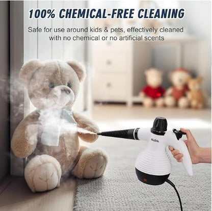 Handheld Steam Cleaner, a versatile and portable home cleaning device, comes with a 10-piece accessory set. Effortlessly removes stubborn stains like dirt and grease, saving you time and effort.