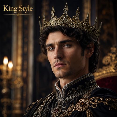 Medieval Crown Hat for Adults - Adjustable Gold Costume Headpiece