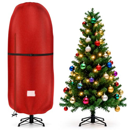 KHAMAL 6 FT Christmas Tree Cover Waterproof & Dustproof Storage Bag - Red