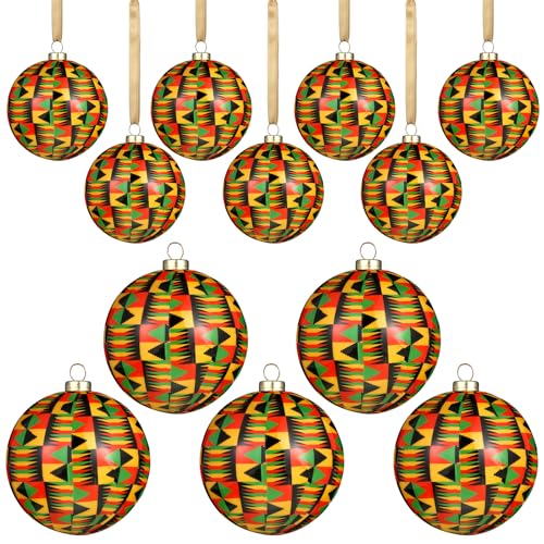 Syhood 12 Pack African Kente Christmas Ornaments - Chic Style