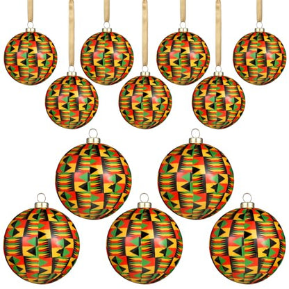 Syhood 12 Pack African Kente Christmas Ornaments - Chic Style