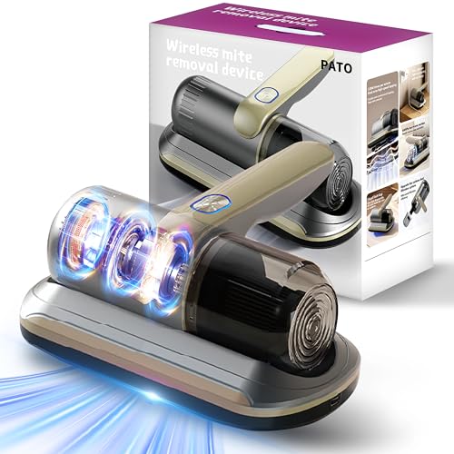 Wireless Handheld Bed Vacuum Cleaner with UV-C Light - Golden