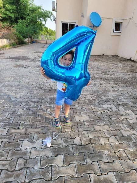 Metallic Blue Number 2 Balloon - 40 Inch Birthday Decoration for Boys & Girls