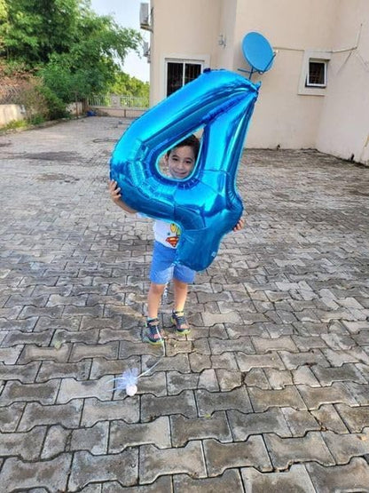 Metallic Blue Number 2 Balloon - 40 Inch Birthday Decoration for Boys & Girls