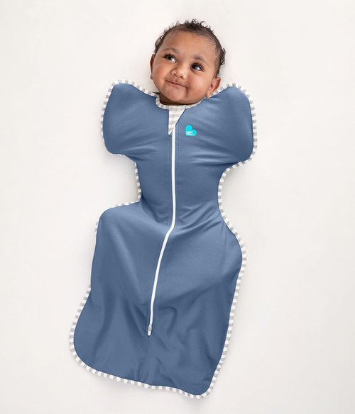 Love To Dream Swaddle UP - Baby Sleep Sack for Self-Soothing | Improves Sleep, Snug Fit, 8-13lb, Denim