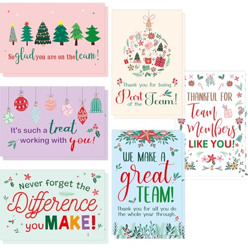 Holiday Appreciation Cards for Employees 24 Pack with Envelopes & Stickers