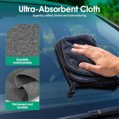 Reusable Microfiber Cleaning Cloths Set for Glass Windows Bathroom Surface