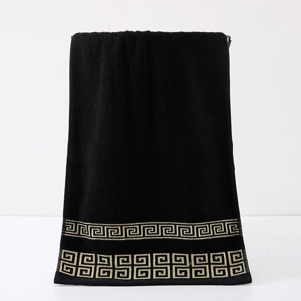 Regine Switzerland 100% Cotton Bath Towel Set - Highly Absorbent, Soft & Luxurious | 3-Piece Black Set