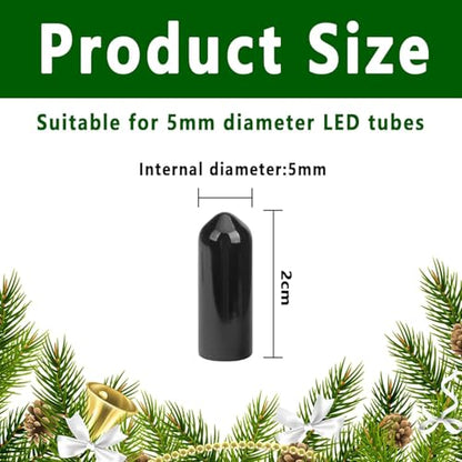 200 Pcs No Glow Caps for String Lights - Blackout Caps for 5mm LED Tubes
